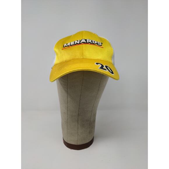 Menards Indy Car Series Vision Racing Hat #20 One Fit Yellow White Meshback - Picture 2 of 12